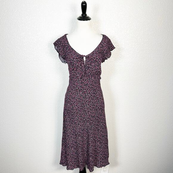 Rampage Vintage Y2K 90s Fairy Grunge Pink Ditsy Floral Bias Cut Midi Dress 9 - Picture 1 of 12